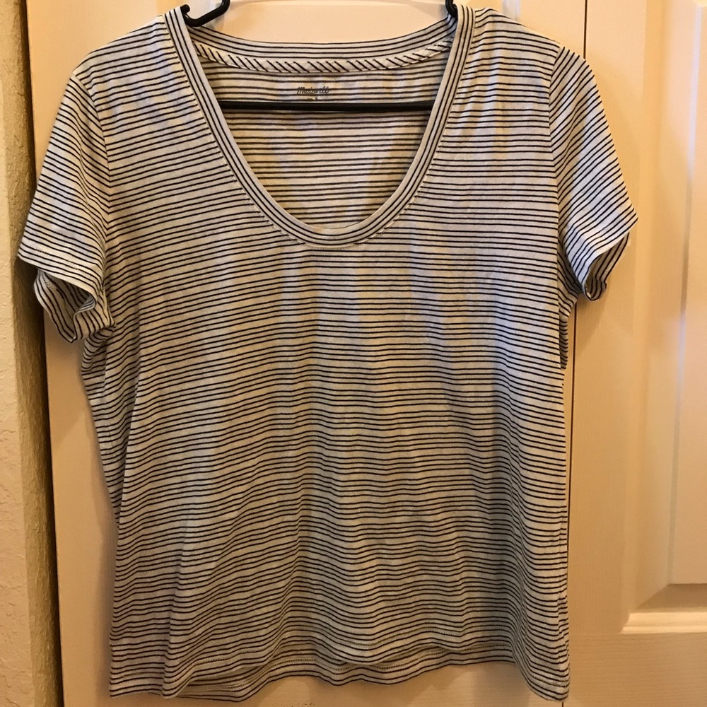 Madewell stripe alto scoop tee